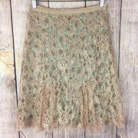 Anthropologie Dresses & Skirts - Anthropology C.C. Outlaw Lace Overlay Skirt Sz XS